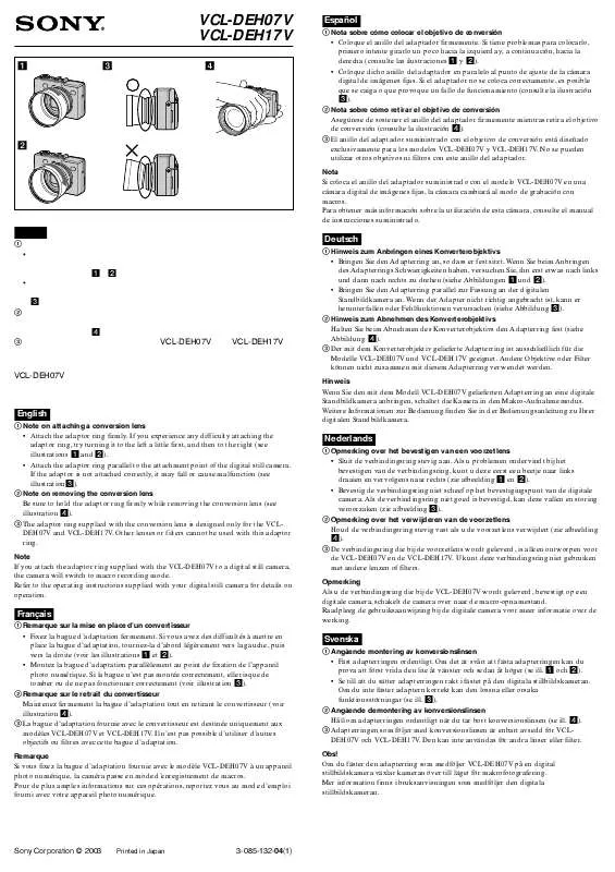 Mode d'emploi SONY VCL-DEH07V