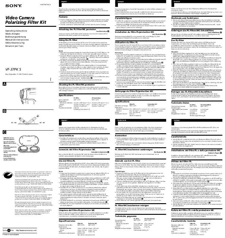 Mode d'emploi SONY VF-37CPKS