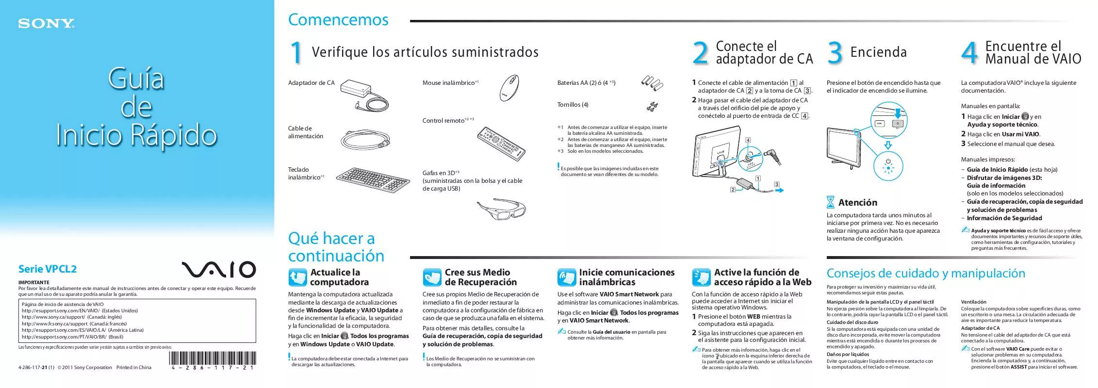 Mode d'emploi SONY VAIO VPC-L222FX