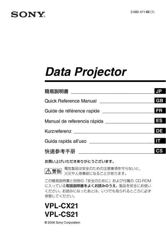 Mode d'emploi SONY VPL-CS21