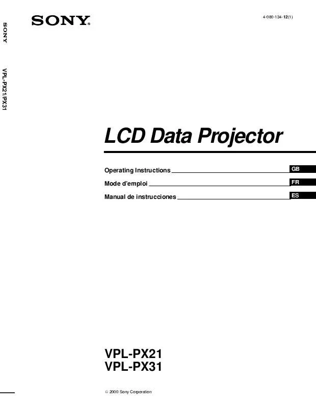 Mode d'emploi SONY VPL-PX31