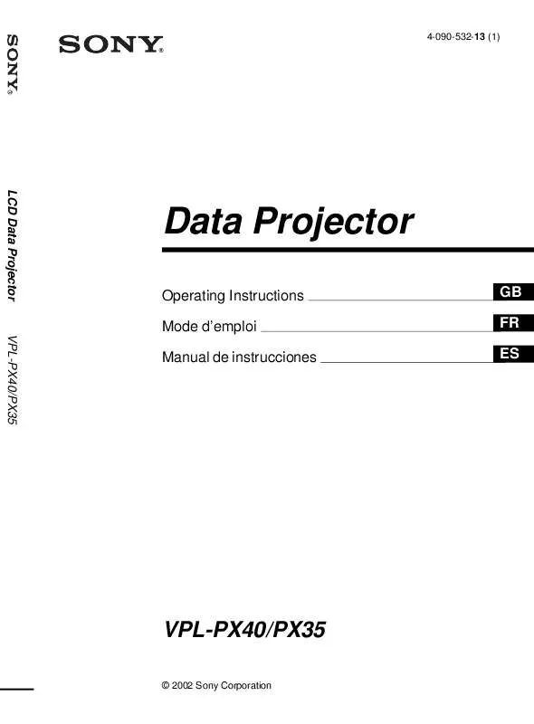 Mode d'emploi SONY VPL-PX40