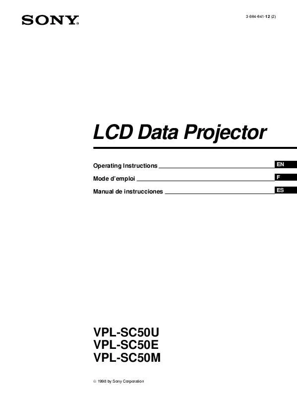 Mode d'emploi SONY VPL-SC50U