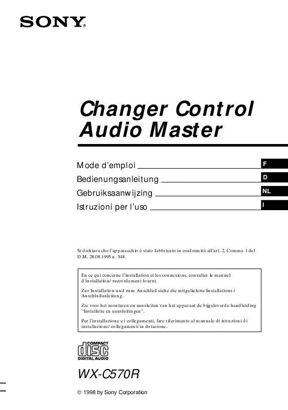 Mode d'emploi SONY WX-C570R