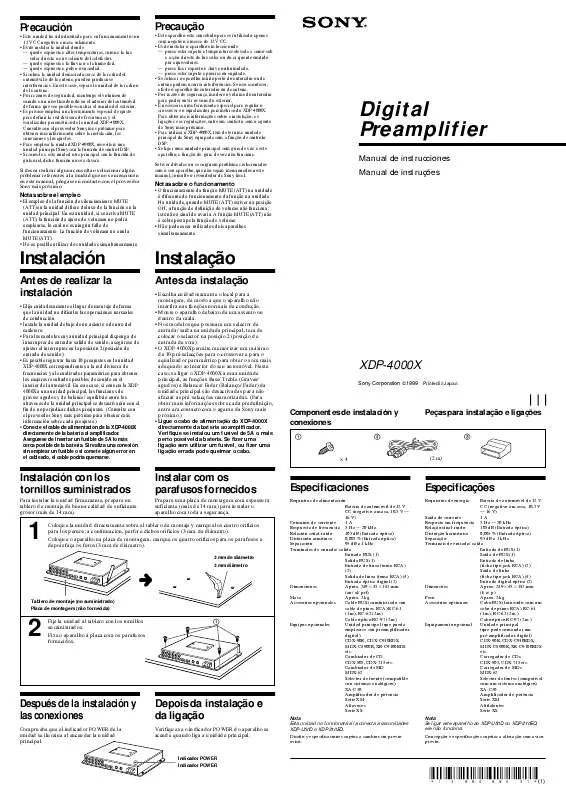 Mode d'emploi SONY XDP-4000X