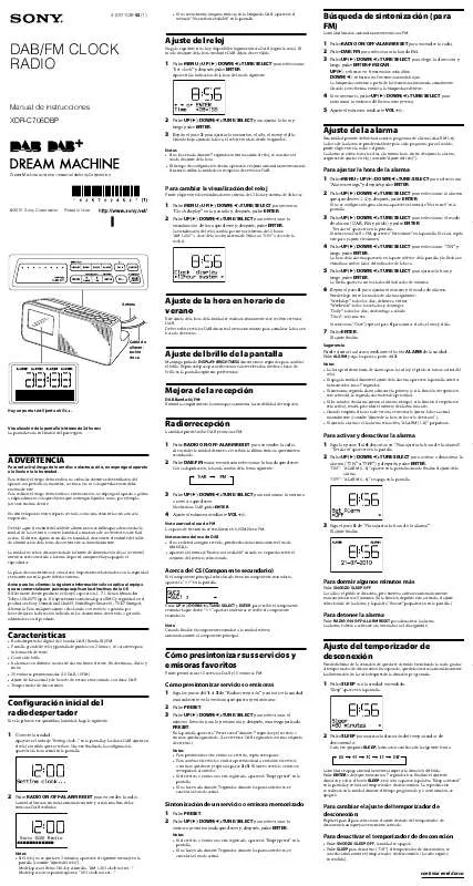 Mode d'emploi SONY XDR-C706DBP