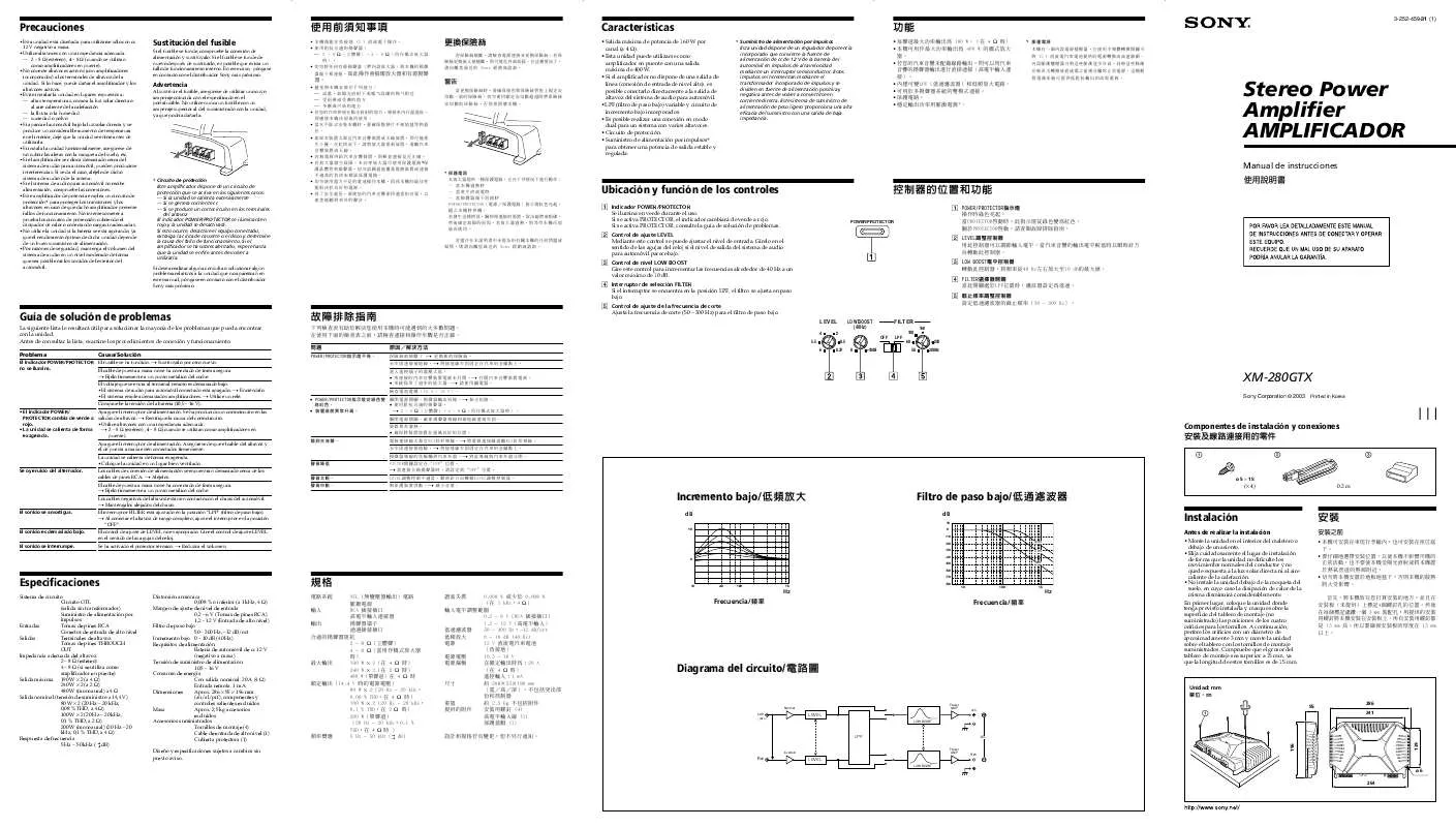 Mode d'emploi SONY XM-280GTX