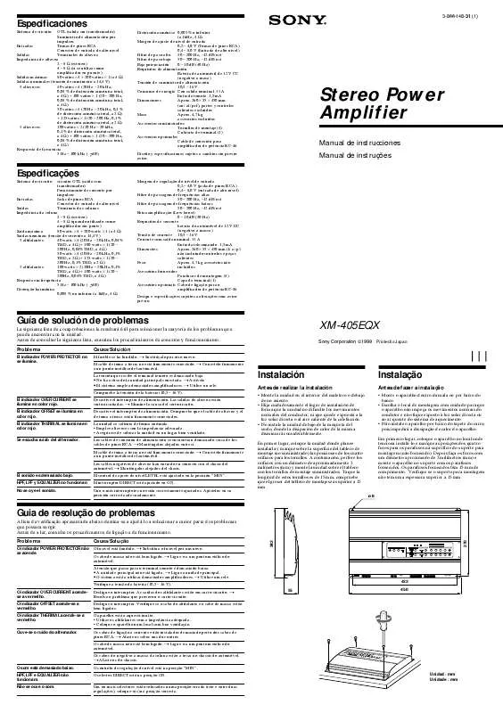 Mode d'emploi SONY XM-405EQX