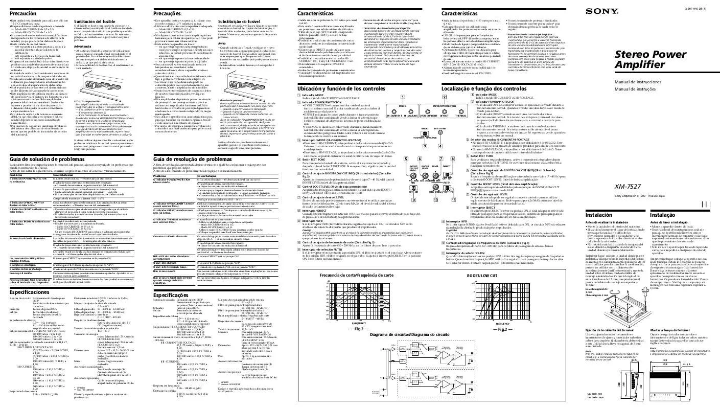 Mode d'emploi SONY XM-7527