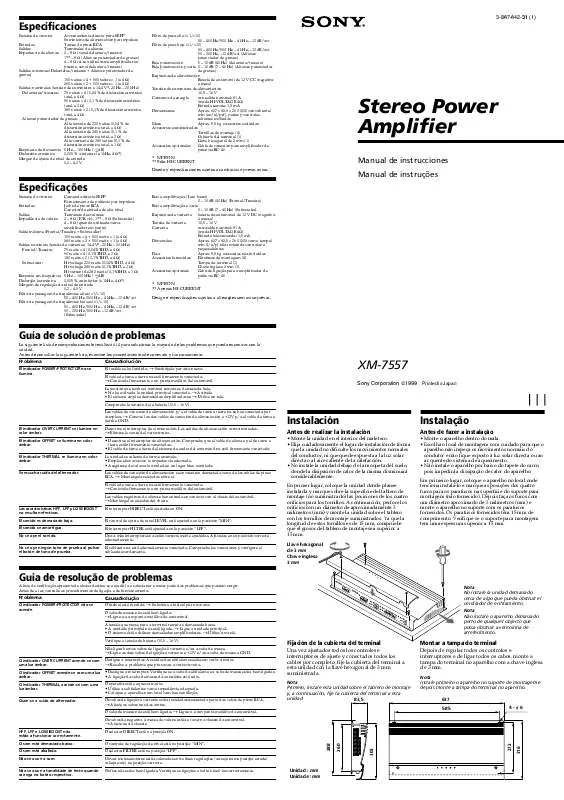 Mode d'emploi SONY XM-7557