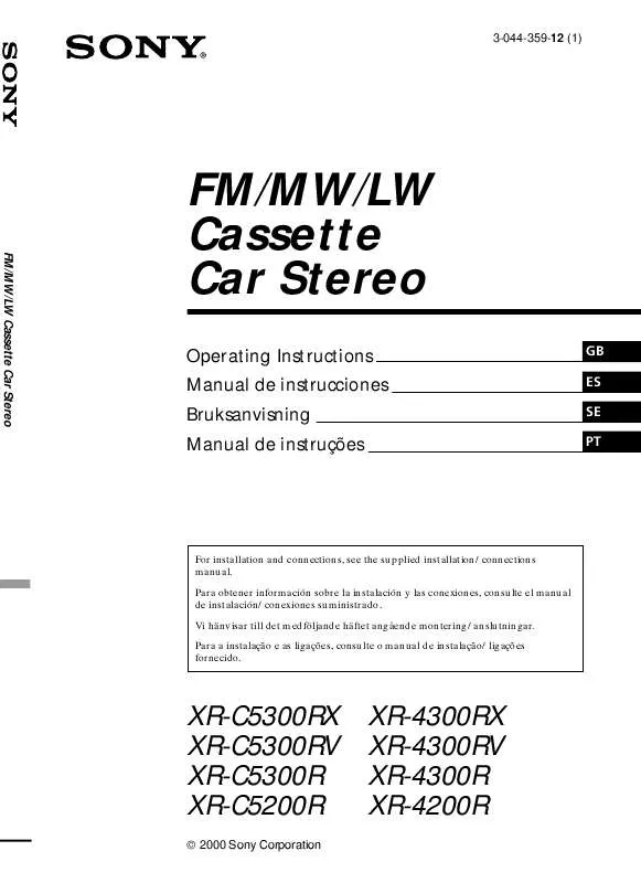 Mode d'emploi SONY XR-4300R