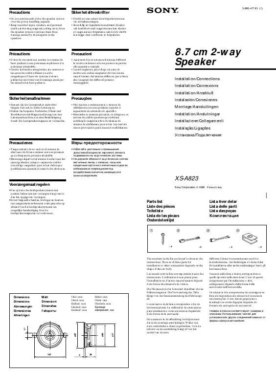 Mode d'emploi SONY XS-A823