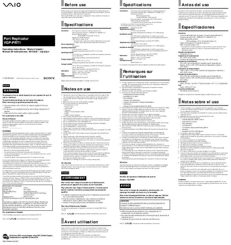 Mode d'emploi SONY XS-E139