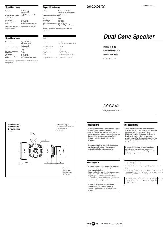 Mode d'emploi SONY XS-F1310