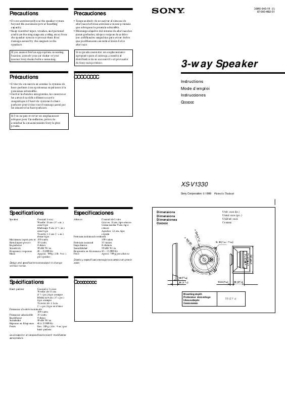 Mode d'emploi SONY XS-V1330