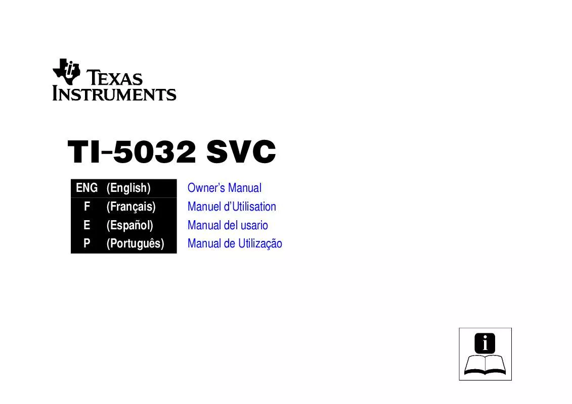 Mode d'emploi TEXAS INSTRUMENTS TI-5032 SVC