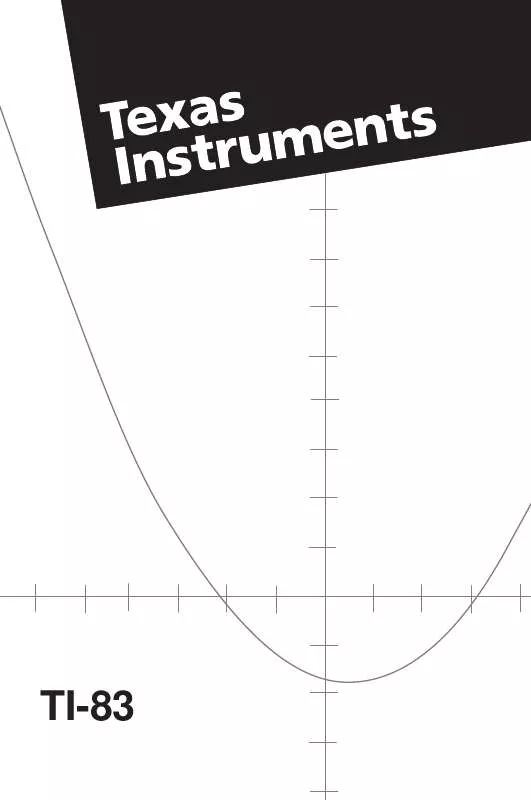 Mode d'emploi TEXAS INSTRUMENTS TI-83