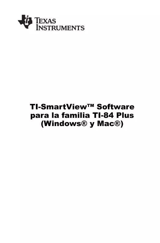 Mode d'emploi TEXAS INSTRUMENTS TI-SMARTVIEW TI-84 PLUS