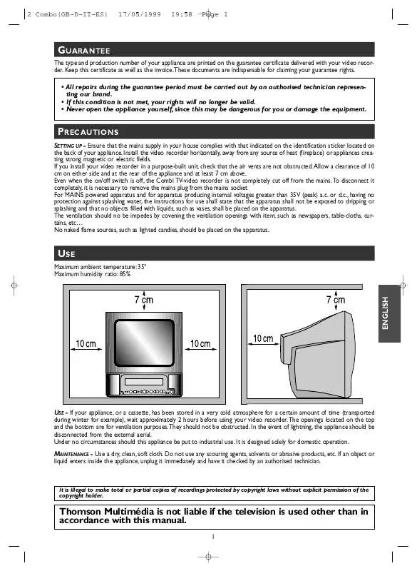 Mode d'emploi THOMSON 14CD25FT