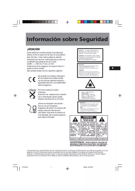 Mode d'emploi THOMSON CS104