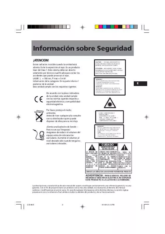 Mode d'emploi THOMSON CS180