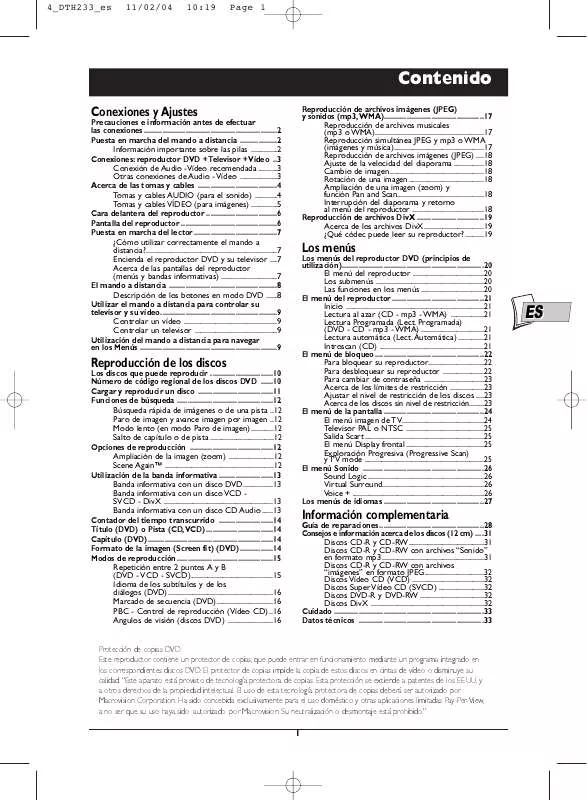 Mode d'emploi THOMSON DTH233