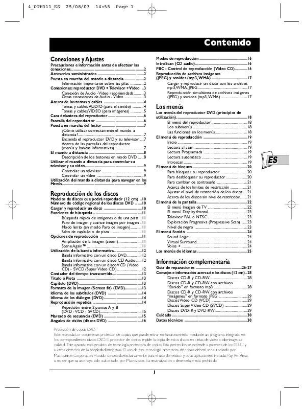 Mode d'emploi THOMSON DTH311