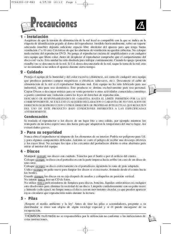 Mode d'emploi THOMSON DTH4200