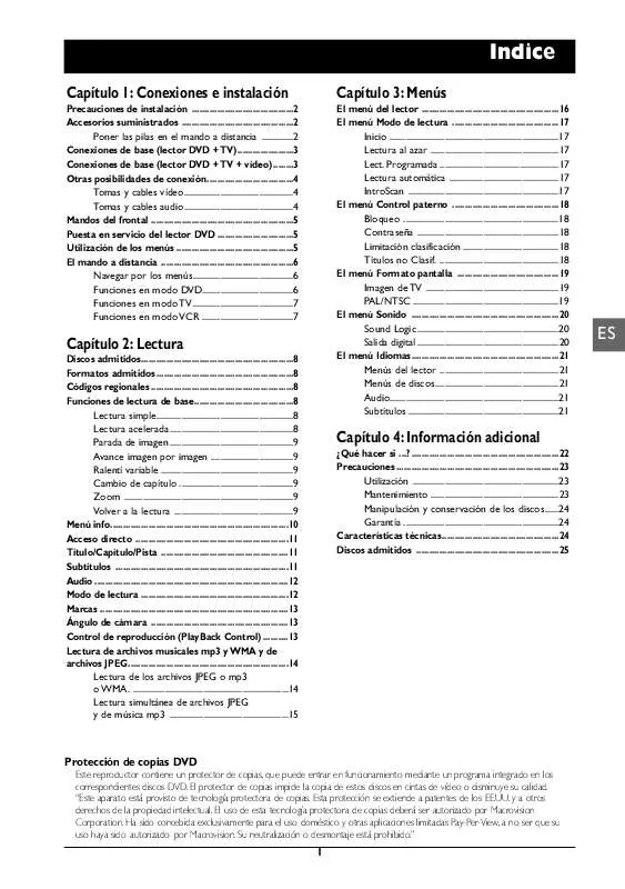 Mode d'emploi THOMSON DVD105