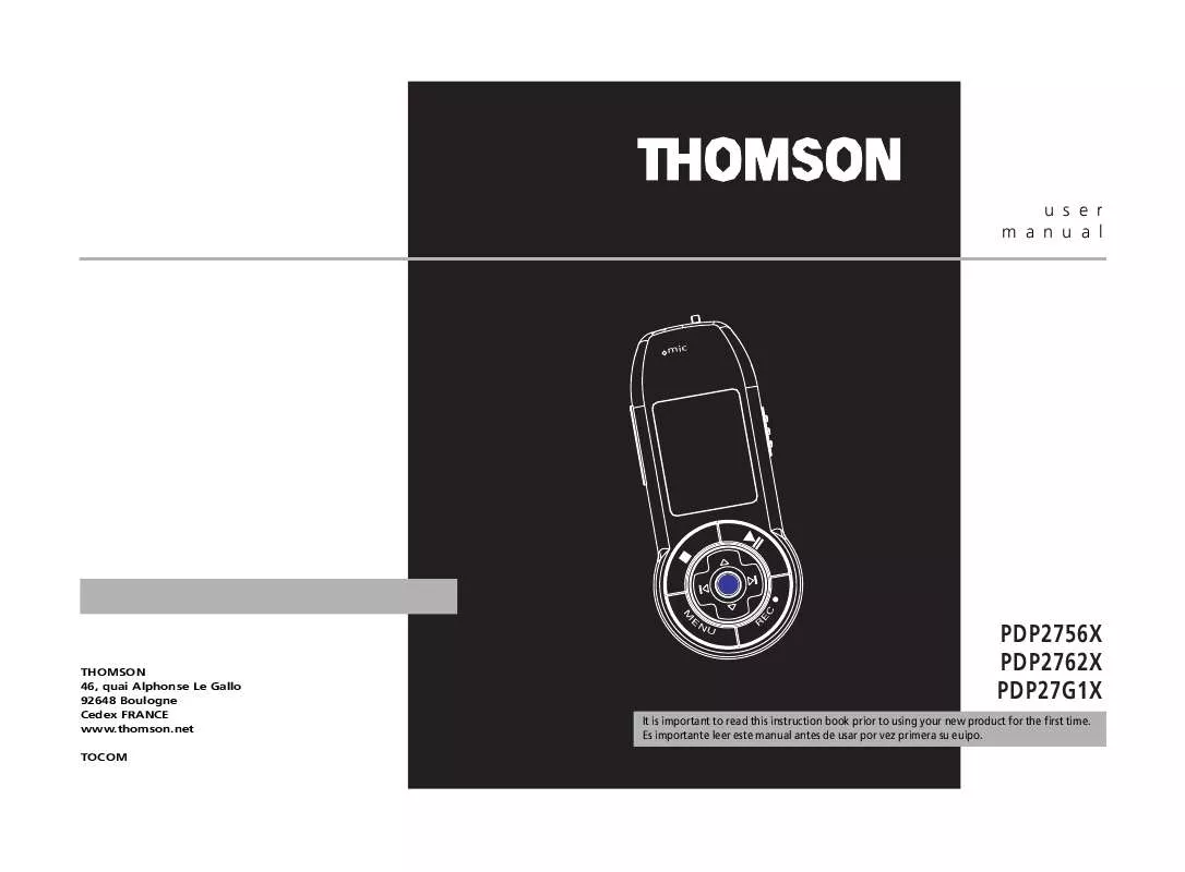 Mode d'emploi THOMSON PDP2756