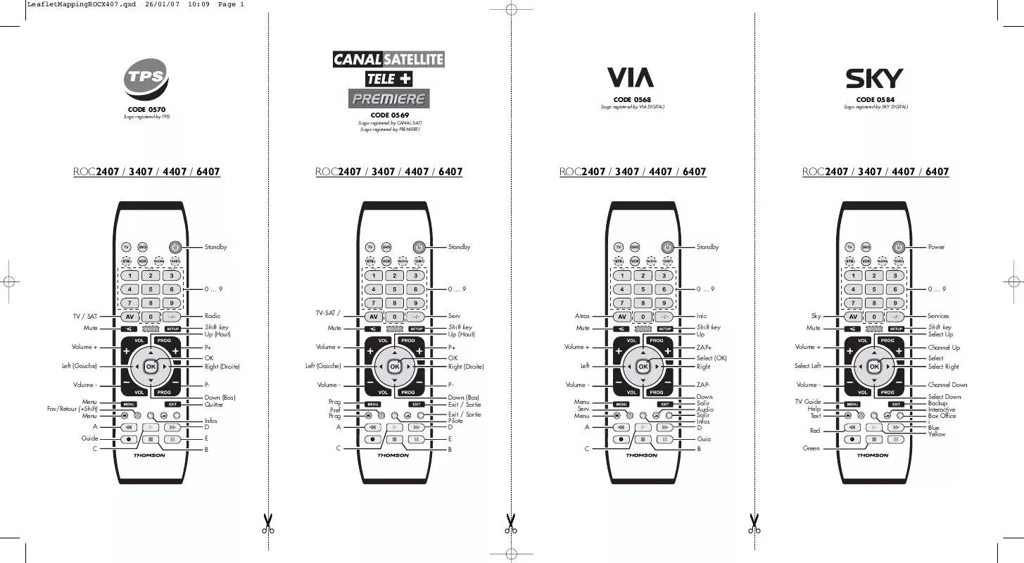 Mode d'emploi THOMSON ROC X407