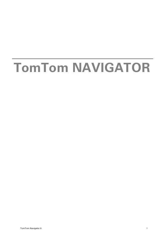 Mode d'emploi TOMTOM NAVIGATOR 6