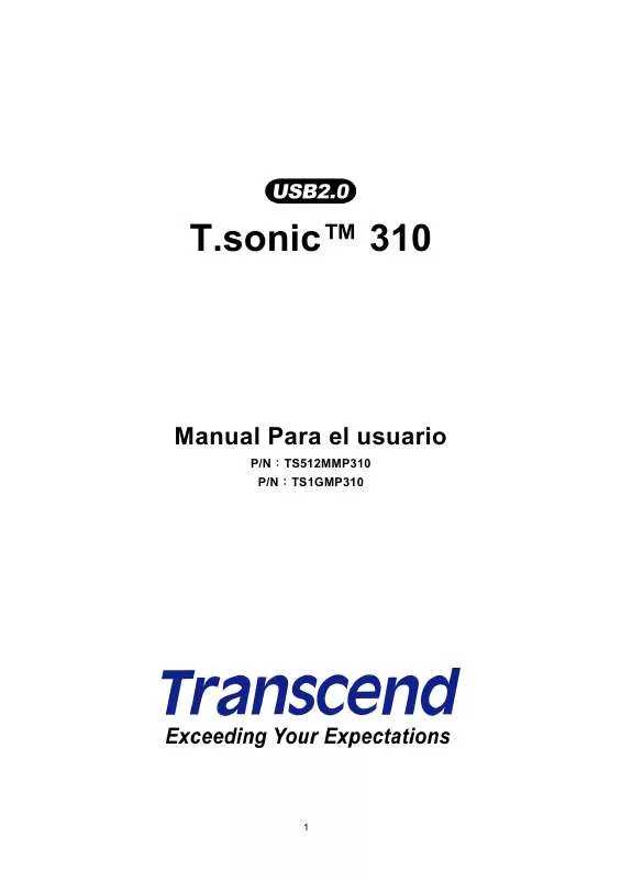 Mode d'emploi TRANSCEND TS512MMP310