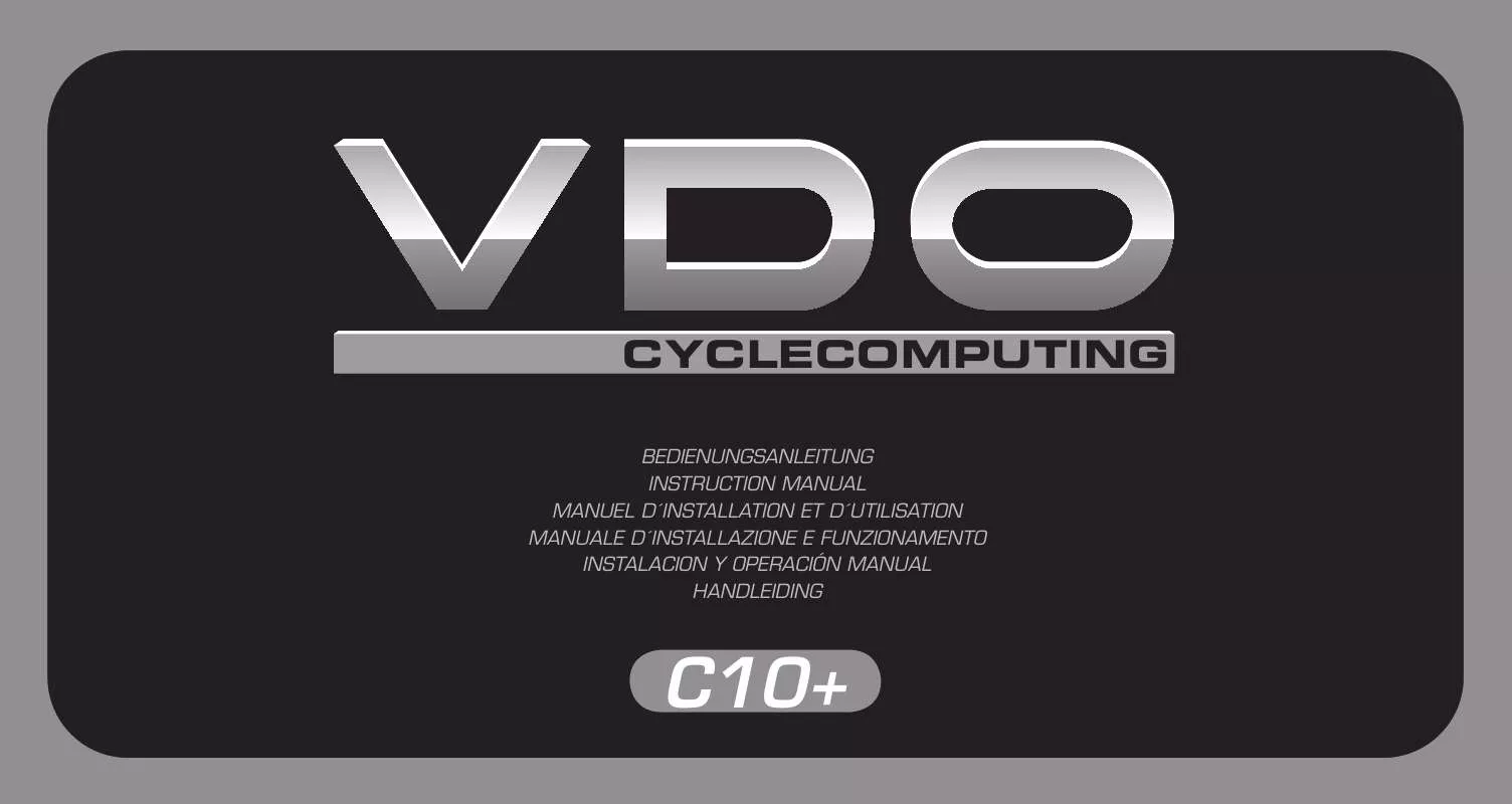 Mode d'emploi VDO CYCLECOMPUTING CYTEC C10+