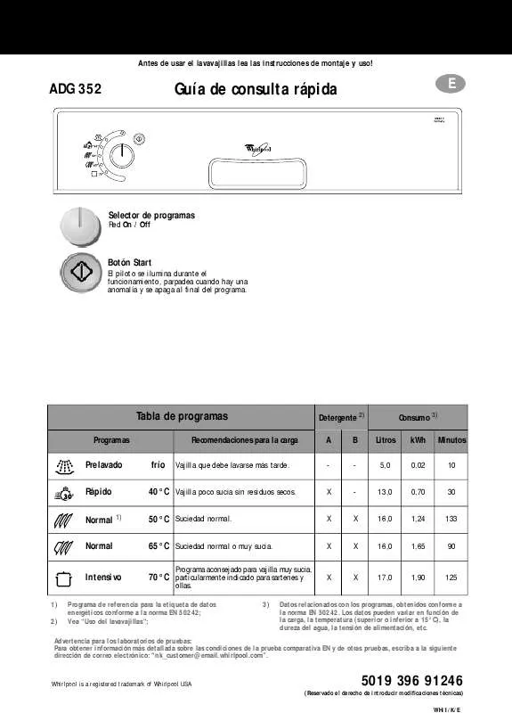 Mode d'emploi WHIRLPOOL ADG 352 S AV