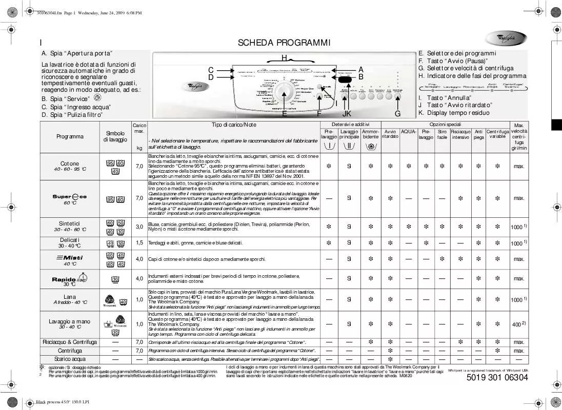 Mode d'emploi WHIRLPOOL ADG 9929