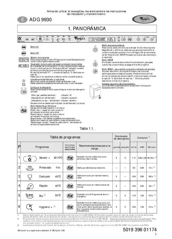 Mode d'emploi WHIRLPOOL ADG 9930