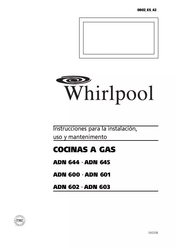 Mode d'emploi WHIRLPOOL ADN 602