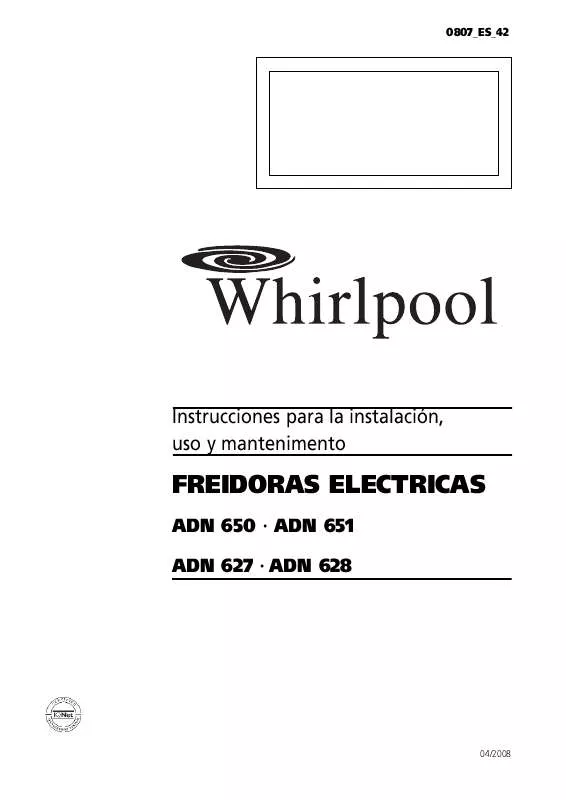 Mode d'emploi WHIRLPOOL ADN 628