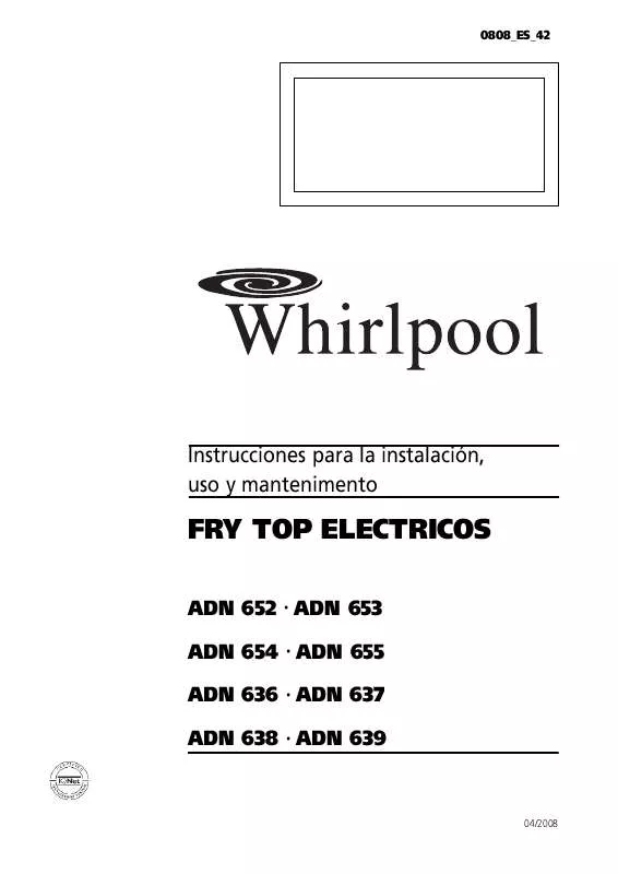 Mode d'emploi WHIRLPOOL ADN 637