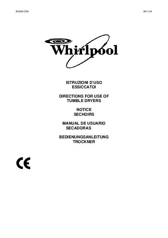 Mode d'emploi WHIRLPOOL AGB 262/WP