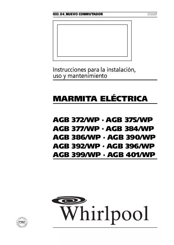 Mode d'emploi WHIRLPOOL AGB 377/WP