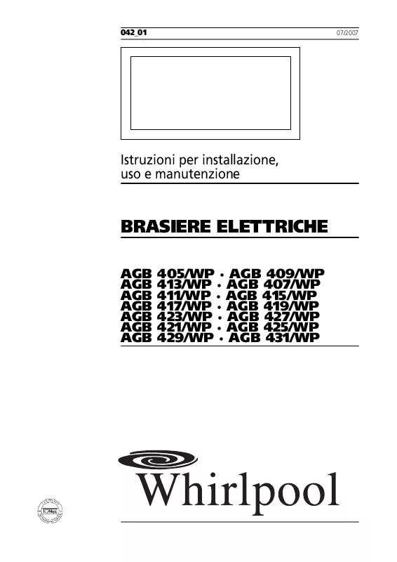 Mode d'emploi WHIRLPOOL AGB 423/WP