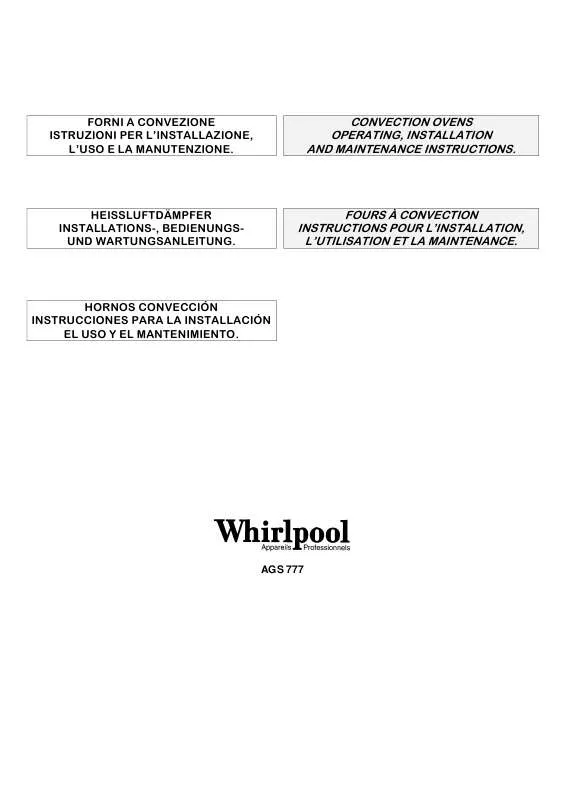Mode d'emploi WHIRLPOOL AGS 777/WP