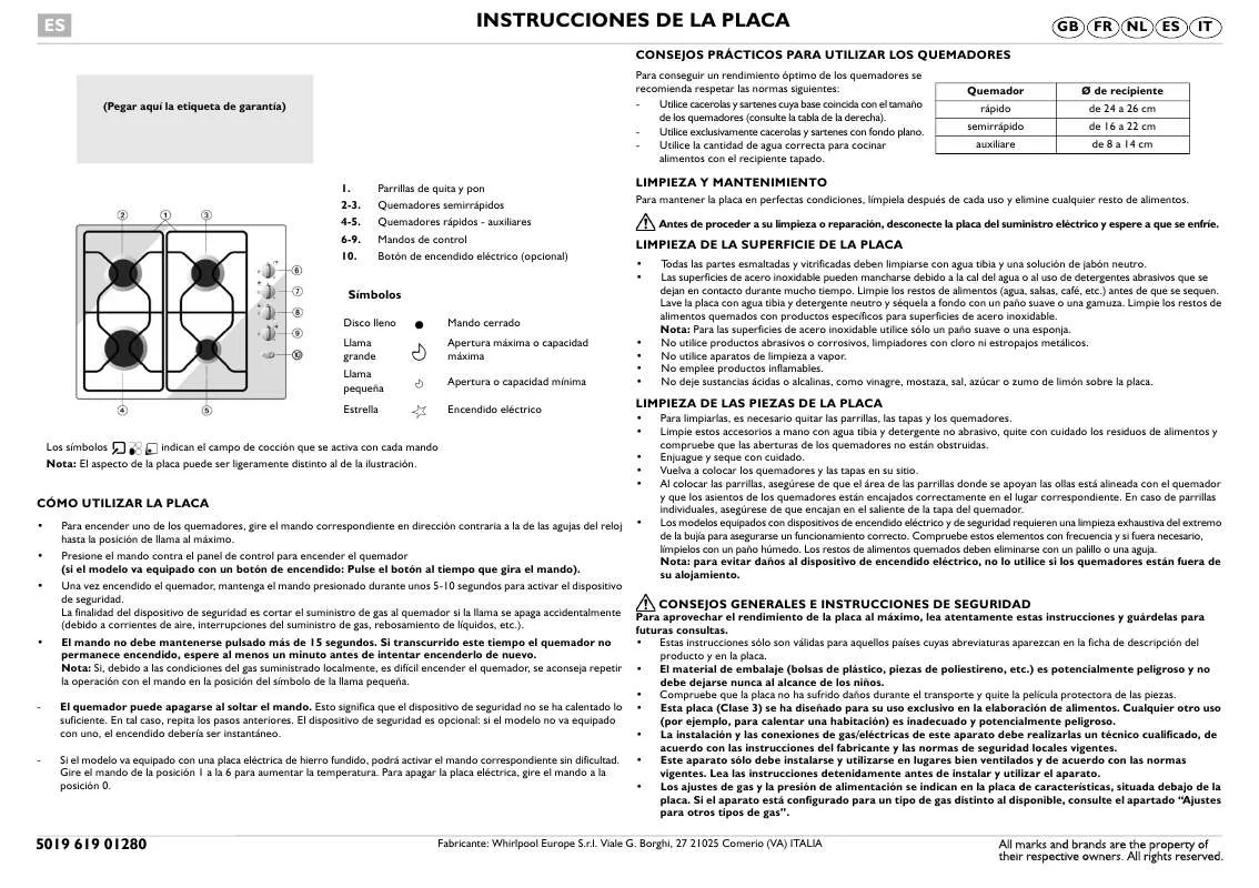 Mode d'emploi WHIRLPOOL AKM 208/IX/01