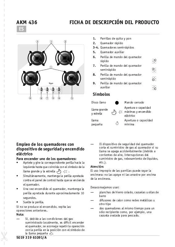 Mode d'emploi WHIRLPOOL AKM 436/MR