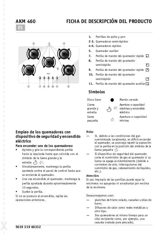 Mode d'emploi WHIRLPOOL AKM 460/WH/01