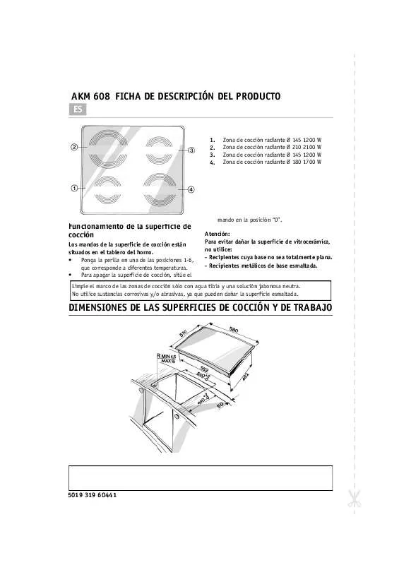 Mode d'emploi WHIRLPOOL AKM 608 IX/01