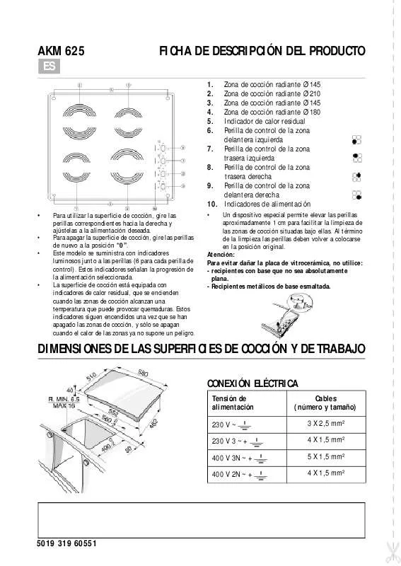 Mode d'emploi WHIRLPOOL AKM 625/IX