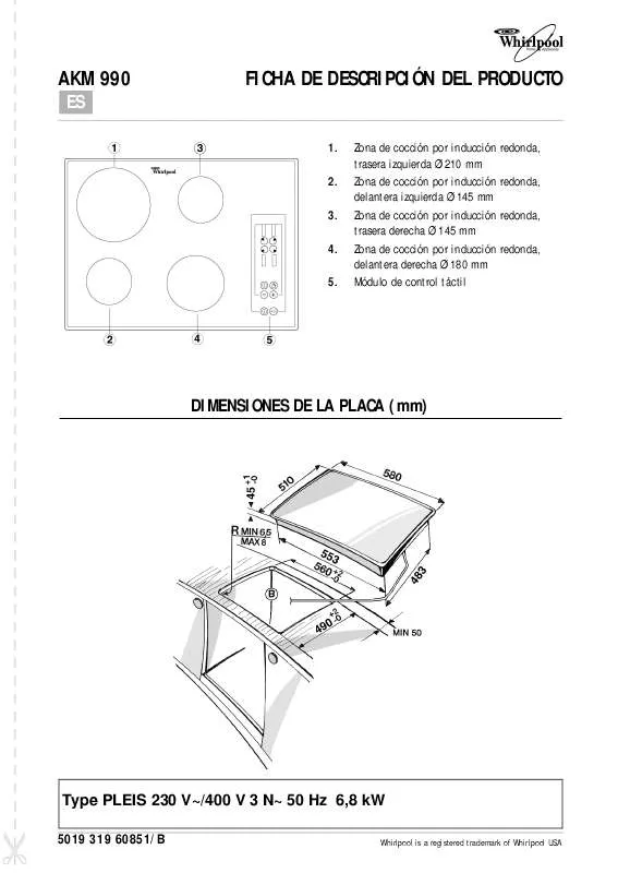 Mode d'emploi WHIRLPOOL AKM 990/IX